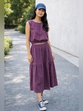 Rachel Pally Purple Linen Top